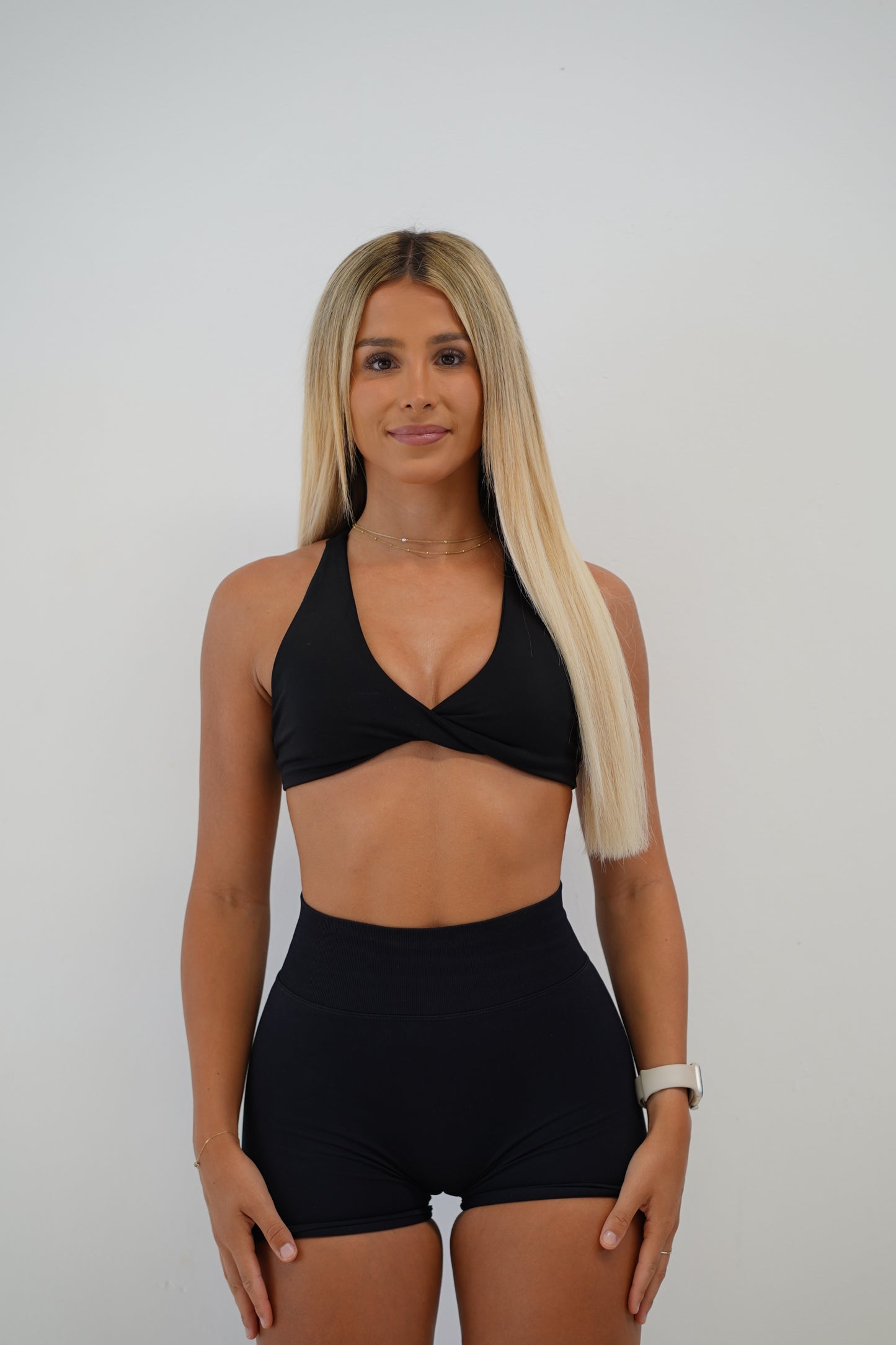 TWIST CROP- BLACK