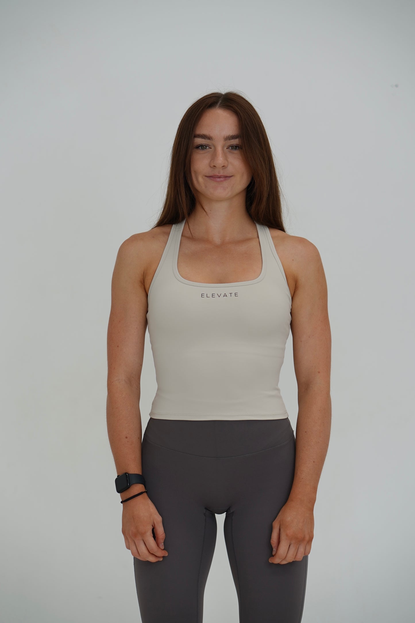 CONTOUR RACERBACK TANK- STONE