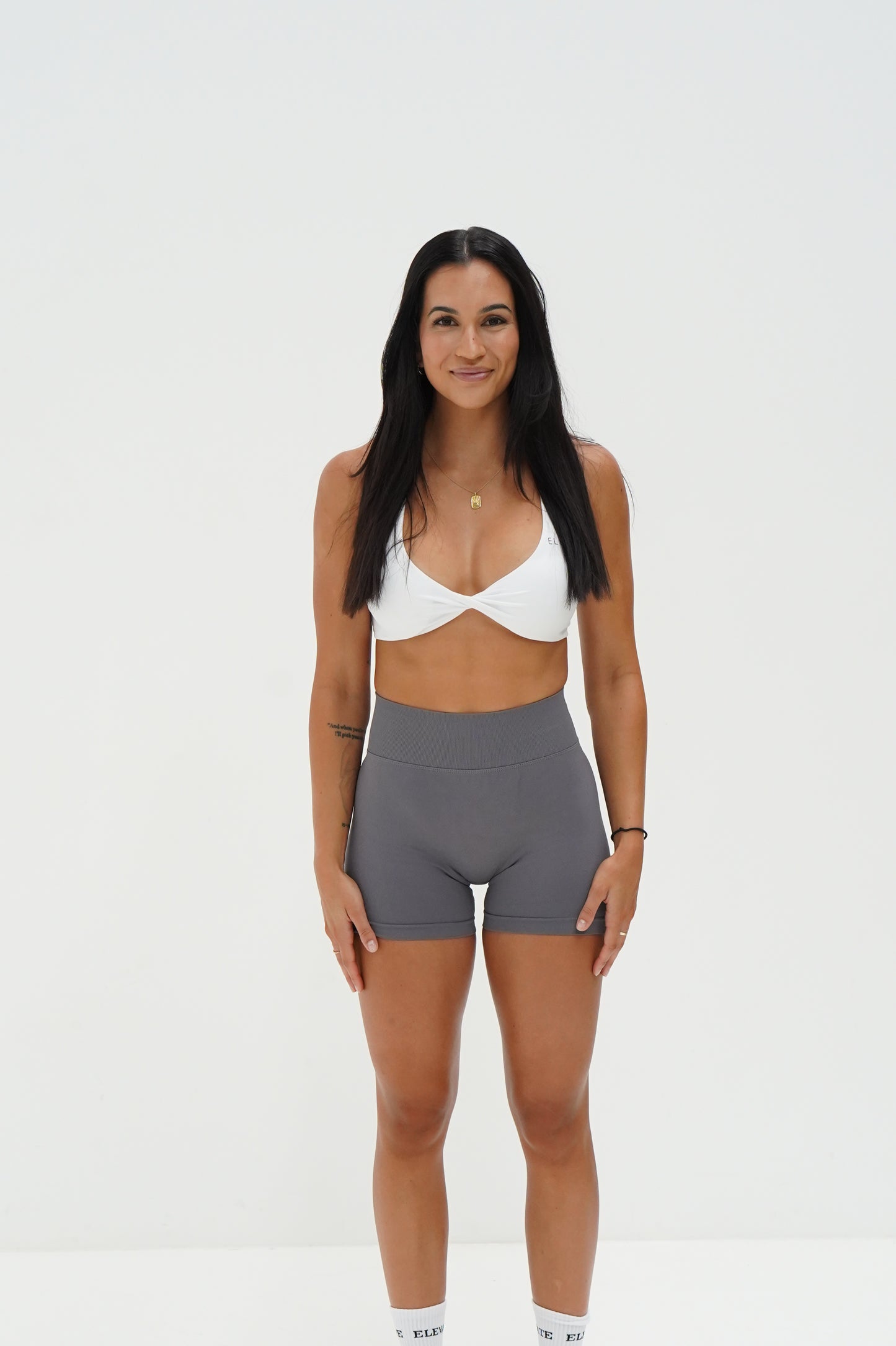 AMPLIFY SCRUNCH SHORTS- DARK GREY