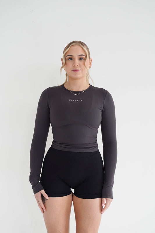 MOTION LONG SLEEVE- CHARCOAL