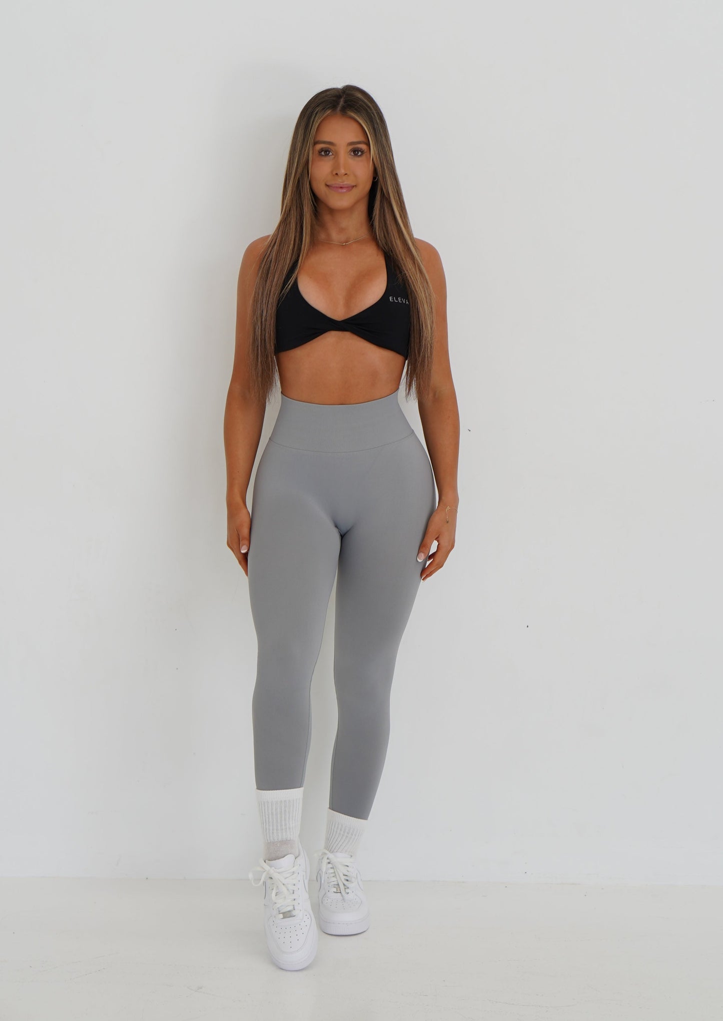 AMPLIFY SCRUNCH LEGGINGS- LIGHT GREY