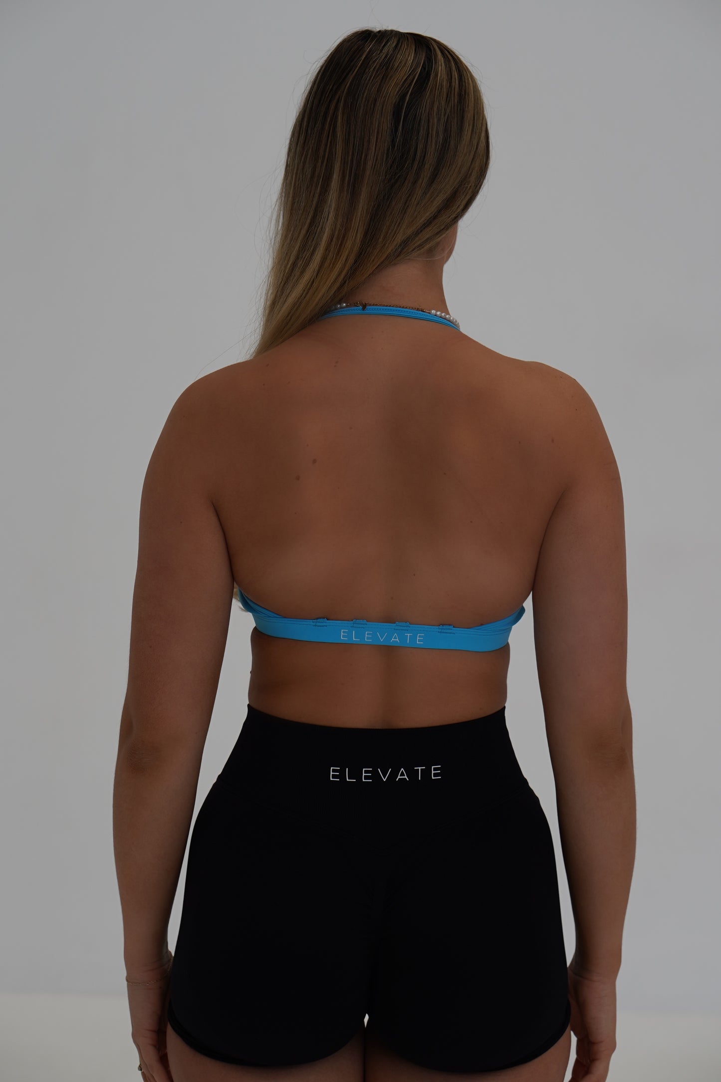 HALTER CROP- AZURE BLUE